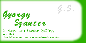 gyorgy szanter business card